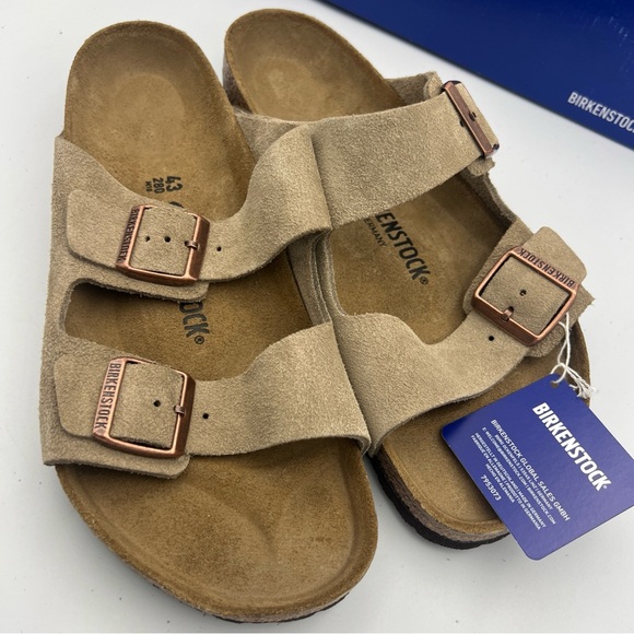 Birkenstock Arizona Suede Leather Taupe Men’s EU43 US 10-10.5 NEW With Box. - Picture 2 of 13